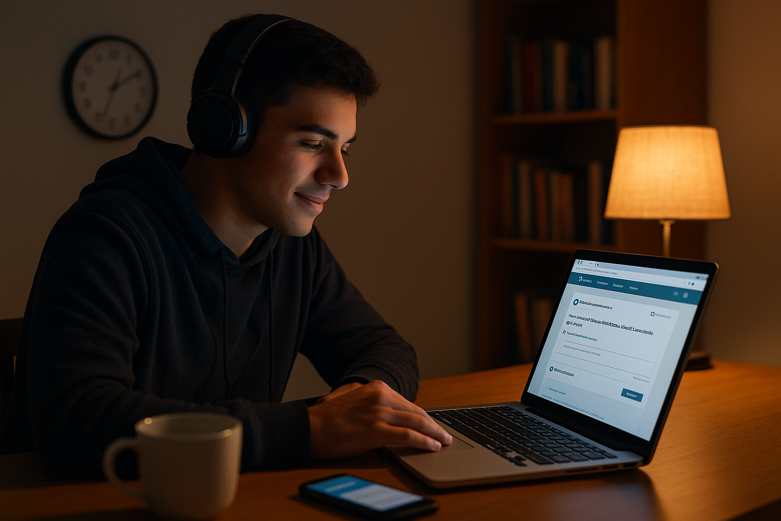 Aluno estudando com tablet