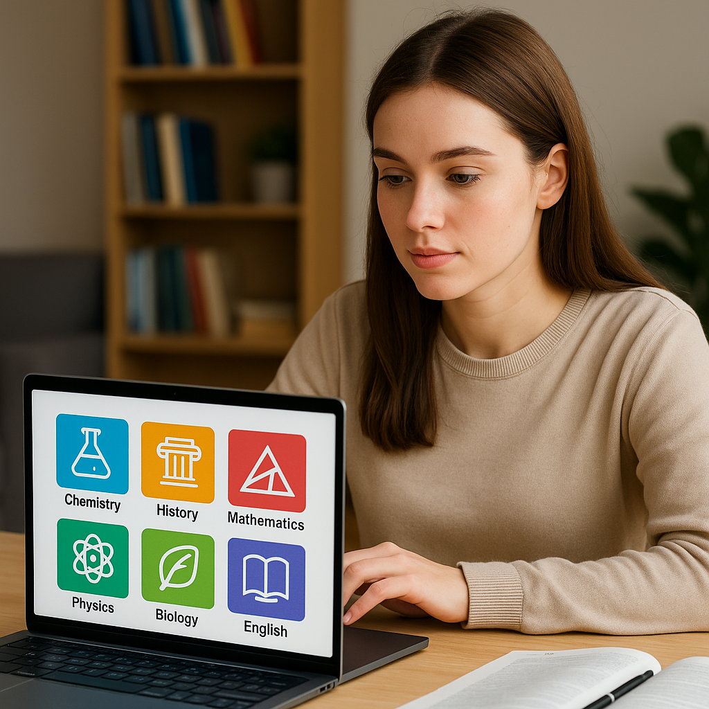 Aluno estudando com tablet