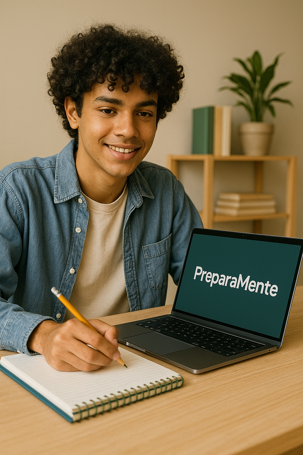 Aluno estudando com tablet